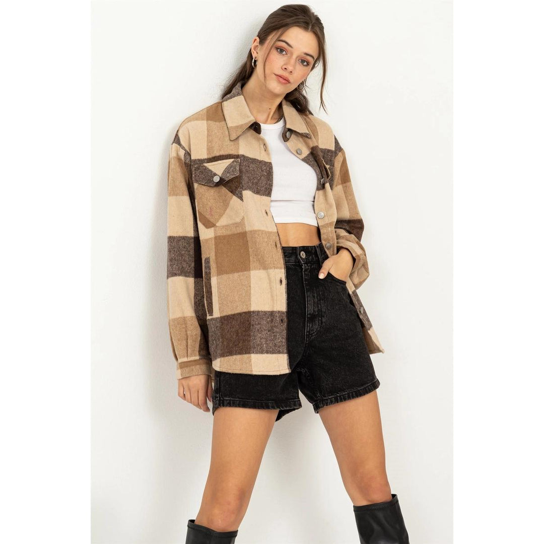 Fallen Leaves Plaid Shacket