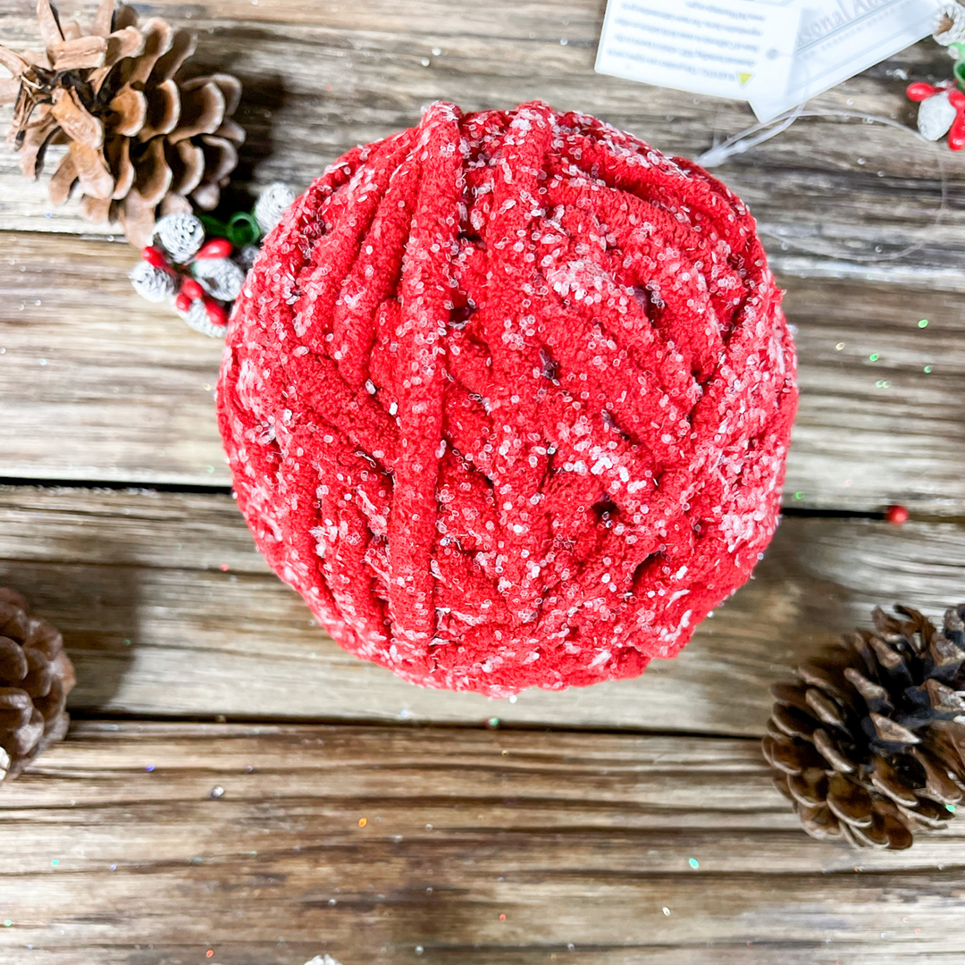 red yarn ball ornament