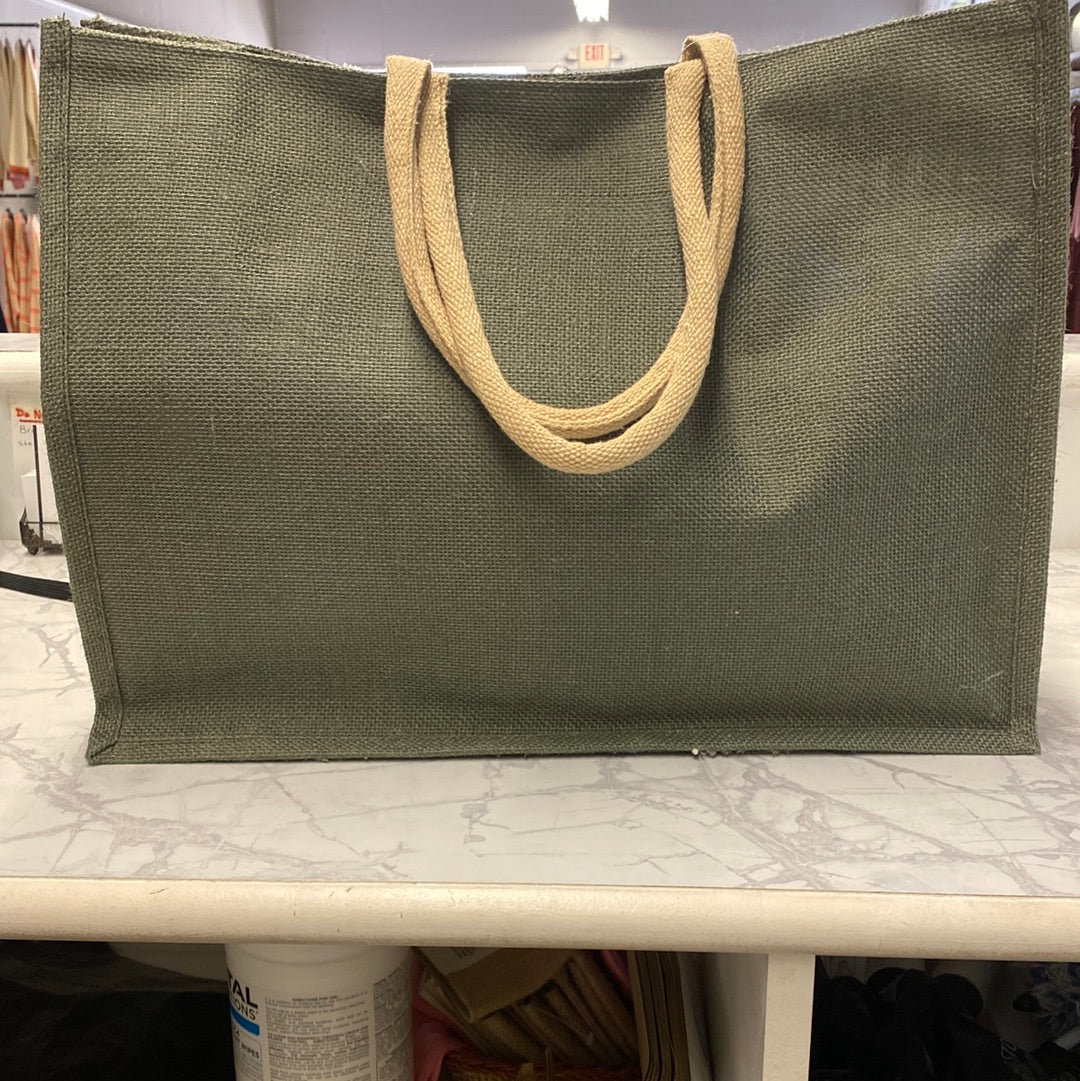 JUTE TOTE LIGHT OLIVE