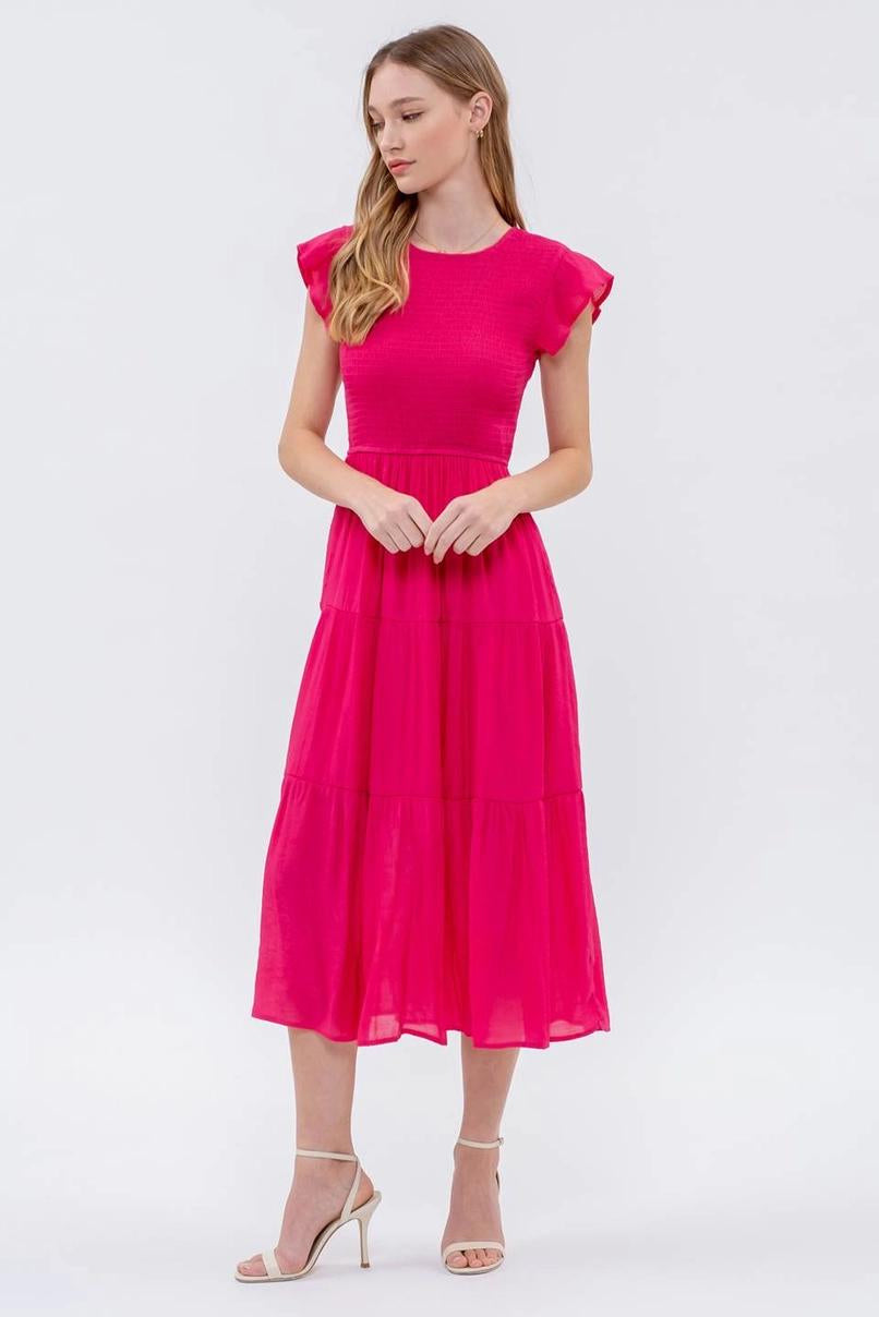Sweet & Charming Pink Midi Dress
