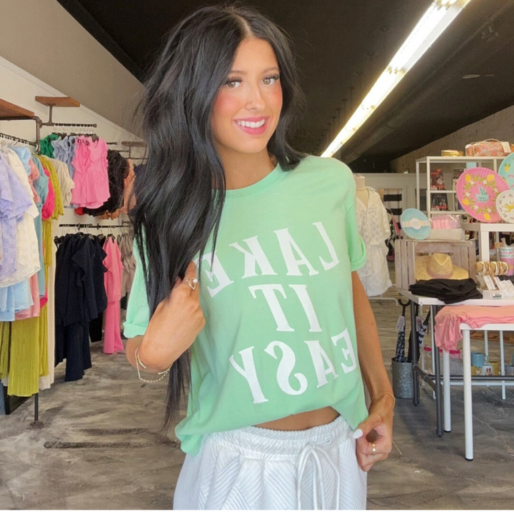 Lake it easy cropped tee, perfect for summer!