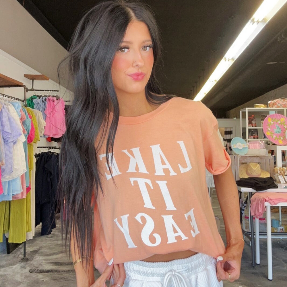 Lake it easy cropped tee, perfect for summer!