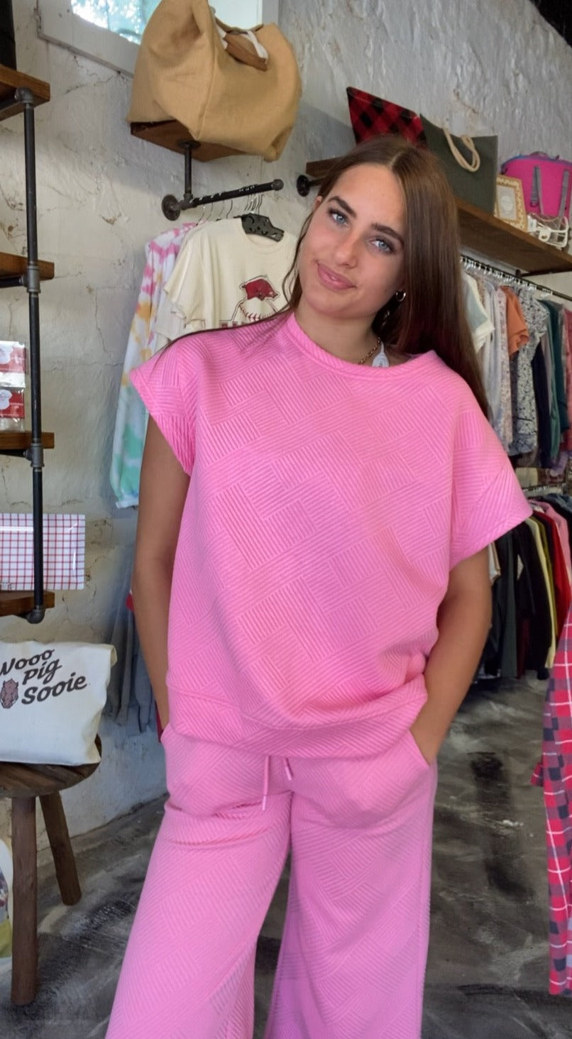 Pink Matching Set for Women, Match Set Outfit, House of Holland Boutique, Greenwood, Arkansas Boutique Store, see and be seen