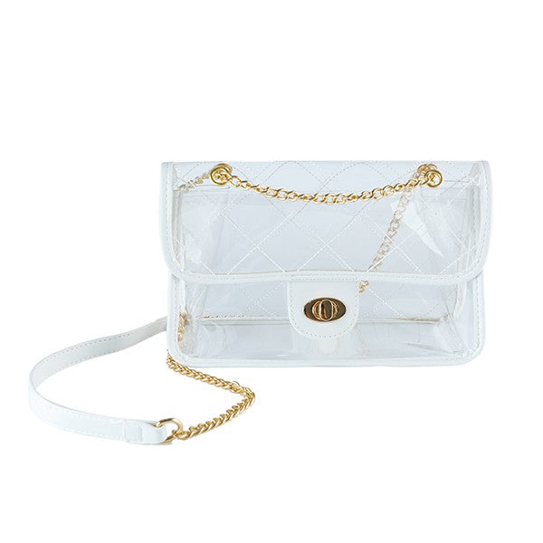 THE GINGER WHITE AND CLEAR HAND BAG