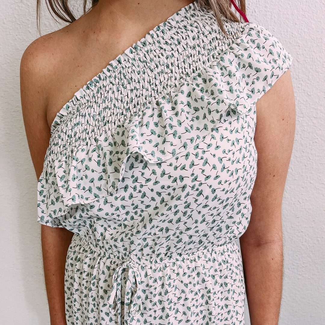 WISH YOU WERE HERE MINT FLORAL DRESS