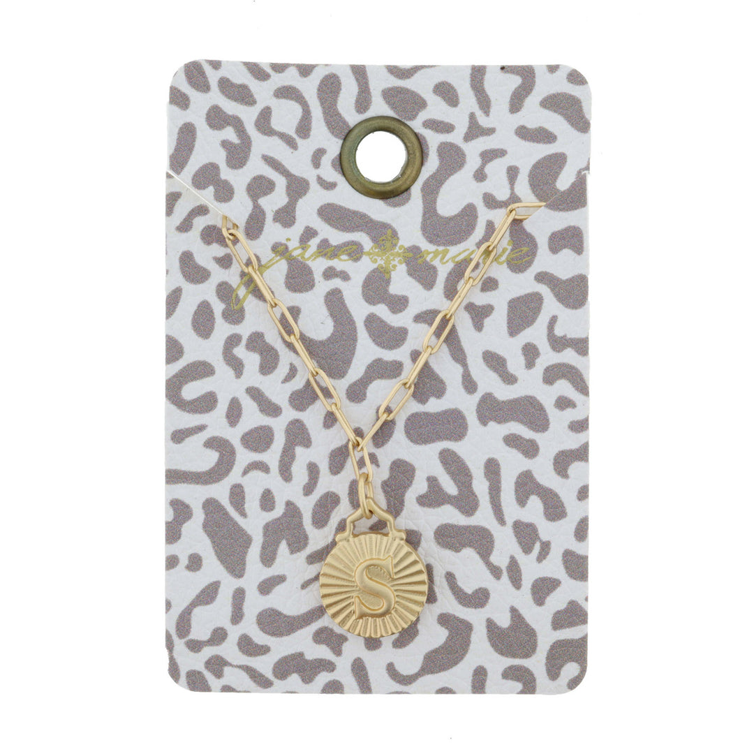 GOLD CIRCLE INITIAL NECKLACE